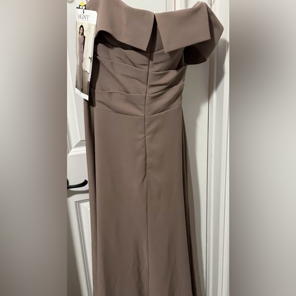 Morilee Madeline Gardner New York 72609 Off Shoulder Dress - Taupe - Picture 4 of 7